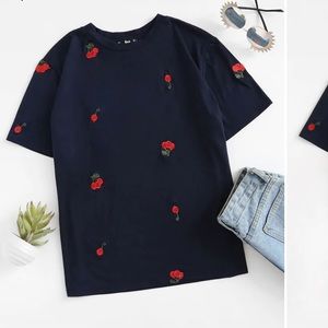 Embroidered Cherry tee